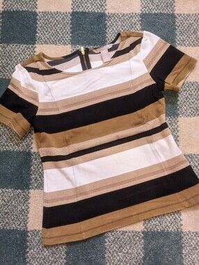 Banana Republic Bold Striped Fitted T-shirt Size 4 Petite